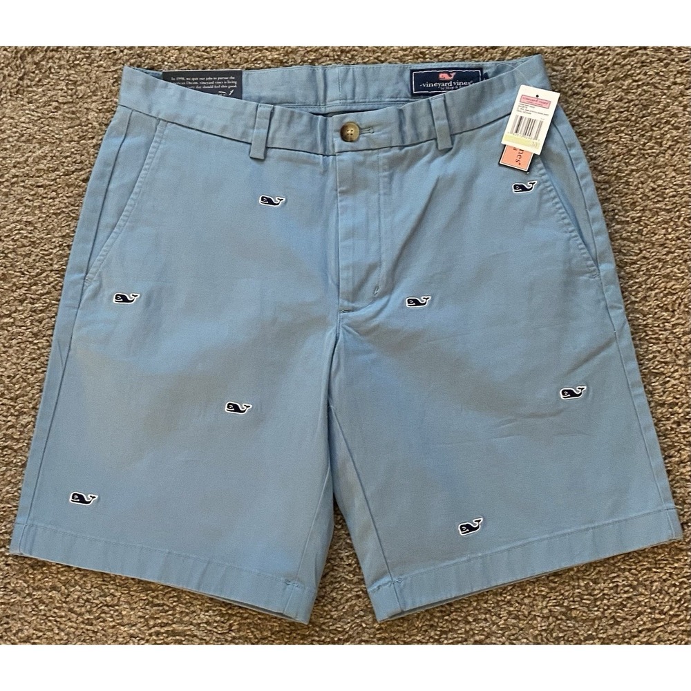 Vineyard Vines Shorts Mens 30 Blue Teal Ocean Breaker 9 Inch‎ Stretch NEW